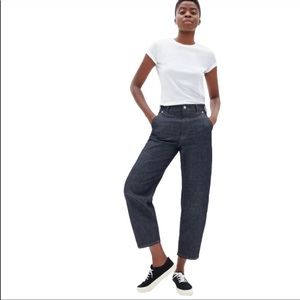 Everlane dark wash the arc jean women’s 28 cropped high waist balloon lantern